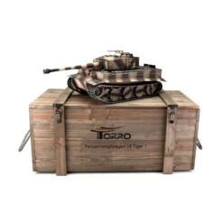 RC Pro-Edition 1/16 RC Tiger I Late Version Desert Tank Metal Edition IR Geleverd In Luxe Houten Krat & Rook Uit De Loop Versie -11502-DE -RC Verkoop torro 11502ded 800x800 1
