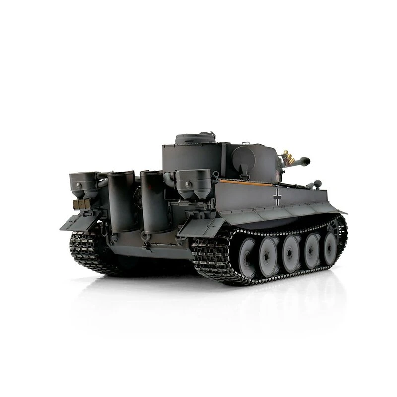RC Pro-Edition Tiger 1 Early Version Grau Tank Metal Edition IR Geleverd In Luxe Houten Krat & Rook Uit De Loop Versie -11501-GY 2 RC Pro-Edition Tiger 1 Early Version Grau Tank Metal Edition IR Geleverd In Luxe Houten Krat & Rook Uit De Loop Versie -11501-GY