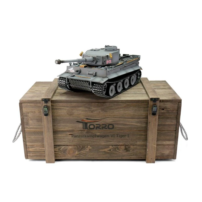 RC Pro-Edition Tiger 1 Early Version Grau Tank Metal Edition IR Geleverd In Luxe Houten Krat & Rook Uit De Loop Versie -11501-GY 3 RC Pro-Edition Tiger 1 Early Version Grau Tank Metal Edition IR Geleverd In Luxe Houten Krat & Rook Uit De Loop Versie -11501-GY - Image 2