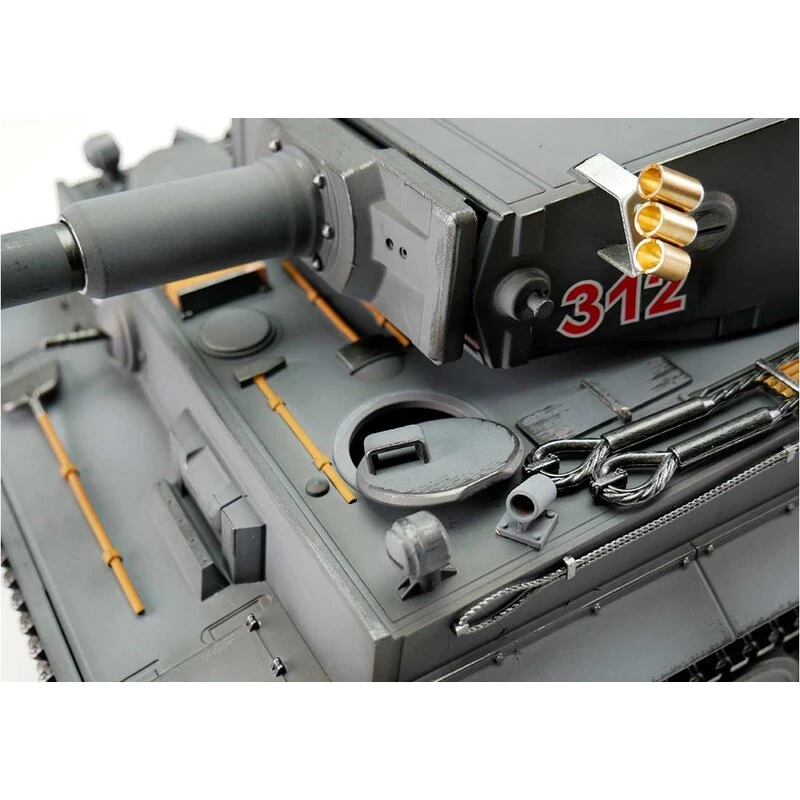 RC Pro-Edition Tiger 1 Early Version Grau Tank Metal Edition IR Geleverd In Luxe Houten Krat & Rook Uit De Loop Versie -11501-GY 4 RC Pro-Edition Tiger 1 Early Version Grau Tank Metal Edition IR Geleverd In Luxe Houten Krat & Rook Uit De Loop Versie -11501-GY - Image 3